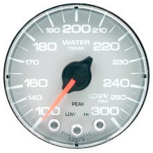 Load image into Gallery viewer, Autometer Spek-Pro Gauge Water Temp 2 1/16in 300f Stepper Motor W/Peak &amp; Warn Slvr/Chrm
