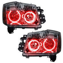 Load image into Gallery viewer, Oracle Lighting 08-15 Nissan Armada Pre-Assembled LED Halo Headlights -Red
