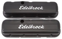 Load image into Gallery viewer, Edelbrock Valve Cover Signature Series Chevrolet 1965 and Later 396-502 V8 Low Black
