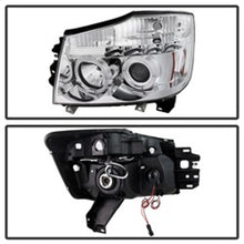 Load image into Gallery viewer, Spyder Nissan Titan 04-14/Armada 04-07 Projector Headlights LED Halo LED Chrm PRO-YD-NTI04-HL-C
