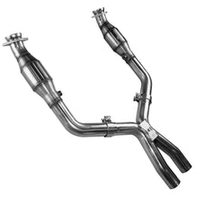 Load image into Gallery viewer, Kooks 05-10 Ford Mustang GT 4.6L 3V Auto/Manual 3in x 3in Race Exhaust GREEN Cat X Pipe
