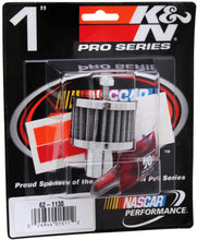 Load image into Gallery viewer, K&amp;N Steel Base Chrome Top Crankcase Vent Filter 1in OD Vent / 2in OD / 1-1/2in H Stud Mount
