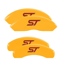 Load image into Gallery viewer, MGP 4 Caliper Covers Engraved Front &amp; Rear No bolts/ST Yellow finish black ch
