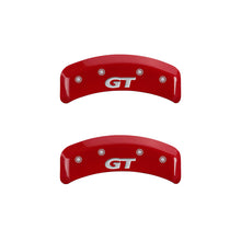 Load image into Gallery viewer, MGP 4 Caliper Covers Engraved Front Mustang Engraved Rear SN95/GT Red finish silver ch
