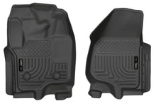 Load image into Gallery viewer, Husky Liners 12-15 Ford Super Duty Crew &amp; Extended Cab WeatherBeater Front Row Black Floor Liners
