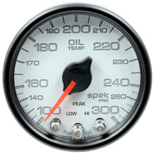 Load image into Gallery viewer, Autometer Spek-Pro Gauge Oil Temp 2 1/16in 300f Stepper Motor W/Peak &amp; Warn Wht/Blk

