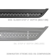 Load image into Gallery viewer, Go Rhino Dominator Extreme DSS Sliders (2 Door/Cab Length) 52in. - Tex. Blk
