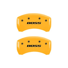 Load image into Gallery viewer, MGP Rear set 2 Caliper Covers Engraved Rear Boss Yellow finish black ch
