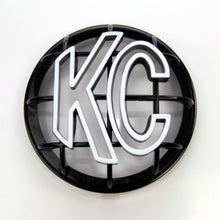 Load image into Gallery viewer, KC HiLiTES 5in. Round ABS Stone Guard for Apollo Lights (Single) - Black w/White KC Logo
