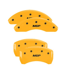 Load image into Gallery viewer, MGP 4 Caliper Covers Engraved Front &amp; Rear MGP Yellow Finish Black Char 2007 Chrysler Crossfire
