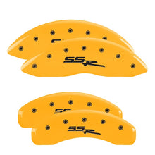 Load image into Gallery viewer, MGP 4 Caliper Covers Engraved Front &amp; Rear Ssr Yellow Finish Black Char 2004 Chevrolet SSR
