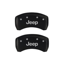 Load image into Gallery viewer, MGP 4 Caliper Covers Engraved Front &amp; Rear JEEP Red finish silver ch
