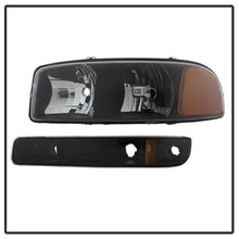 Load image into Gallery viewer, xTune GMC Sierra 99-06 /Yukon 00-06 Crystal Headlights &amp; Bumper Lights - Black HD-JH-GS99-AM-SET-BK

