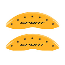 Load image into Gallery viewer, MGP 4 Caliper Covers Engraved Front &amp; Rear 2015/Sport Yellow Finish Black Char 2017 Ford Fusion
