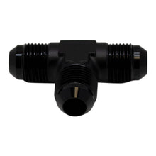 Load image into Gallery viewer, DeatschWerks 8AN Male Flare to 8AN Male Flare to 8AN Male Flare Tee Fitting - Anodized Matte Black
