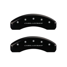 Load image into Gallery viewer, MGP 4 Caliper Covers Engraved Front &amp; Rear Block/Challenger Black finish silver ch
