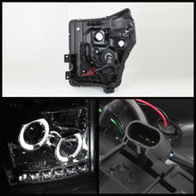 Load image into Gallery viewer, Spyder Ford Super Duty 11-15 Projector Headlights LED Halo DRL Smke Low 9006 PRO-YD-FS11-HL-SM
