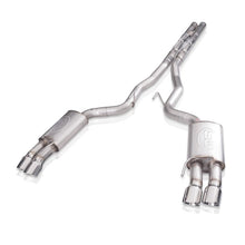 Load image into Gallery viewer, Stainless Works 18+ Ford Mustang GT 3in Legend 304SS Catback w/ H-Pipe Quad Polished Tips (No Valve)
