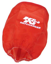 Load image into Gallery viewer, K&amp;N Drycharger Air Filter Wrap Red 6in Base ID x 5in Top ID x 6.5in Height

