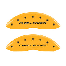Load image into Gallery viewer, MGP 4 Caliper Covers Engraved F &amp; R Block/Challenger Yellow Finish Black Char 2007 Dodge Charger
