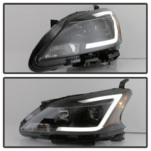 Load image into Gallery viewer, xTune 13-15 Nissan Sentra DRL LED Light Bar Proj Halogen Headlights - Blk Smoke (PRO-JH-NS13-LB-BSM)
