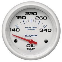 Load image into Gallery viewer, Autometer Marine White Air-Core Electric Oil Temperature Gauge 2-5/8in 140-300 Deg F
