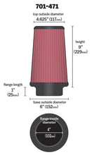 Load image into Gallery viewer, Airaid Universal Air Filter - Cone 4 x 6 x 4 5/8 x 9 w/ Short Flange
