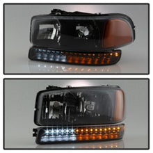Load image into Gallery viewer, xTune GMC Sierra 99-06 /Yukon 00-06 Headlights &amp; LED Bumper Lights - Black HD-JH-GS99-LED-SET-BK
