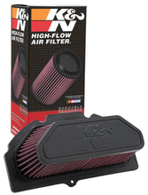 Load image into Gallery viewer, K&amp;N 09-11 Suzuki GSXR 1000 Replacement Air Filter 11.063in L x 5.688in W x 3.375in H
