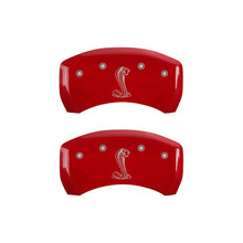 Load image into Gallery viewer, MGP Rear set 2 Caliper Covers Engraved Rear Tiffany Snake Red finish silver ch
