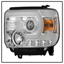 Load image into Gallery viewer, Spyder GMC Sierra 14-16 Projector Headlights Light Bar DRL Chrm PRO-YD-GS14V2-LBDRL-C
