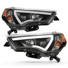 Load image into Gallery viewer, ANZO 14-18 Toyota 4 Runner Plank Style Projector Headlights Black w/ Amber
