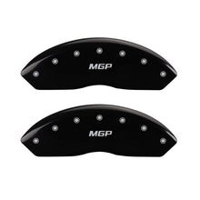 Load image into Gallery viewer, MGP 4 Caliper Covers Engraved Front &amp; Rear MGP Black finish silver ch
