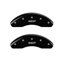 Load image into Gallery viewer, MGP 4 Caliper Covers Engraved Front &amp; Rear MGP Black Finish Silver Char 2019 Buick Cascada
