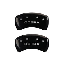 Load image into Gallery viewer, MGP Rear set 2 Caliper Covers Engraved Rear Cobra Black finish silver ch
