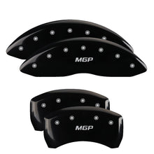 Load image into Gallery viewer, MGP Front set 2 Caliper Covers Engraved Front With out stripes/Dodge Black finish silver ch
