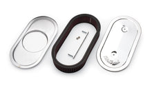 Load image into Gallery viewer, Edelbrock Air Cleaner Pro-Flo Series Oval Steel Top Cloth Element 13 5In X 7In X 3 5In Chrome
