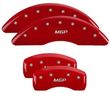 Load image into Gallery viewer, MGP 4 Caliper Covers Engraved Front &amp; Rear MGP Red Finish Silver Characters 2017 Kia Sportage
