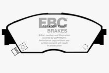 Load image into Gallery viewer, EBC 90-92 Honda Civic CRX 1.6 Si Redstuff Front Brake Pads
