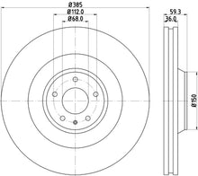 Load image into Gallery viewer, Hella Pagid Front High Carbon Brake Rotor - 05-09 Audi A8
