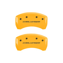 Load image into Gallery viewer, MGP 4 Caliper Covers Engraved F &amp; R Block/Challenger Yellow Finish Black Char 2007 Dodge Charger
