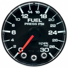 Load image into Gallery viewer, Autometer Spek-Pro Gauge Fuel Press 2 1/16in 30psi Stepper Motor W/Peak &amp; Warn Blk/Chrm
