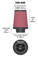 Load image into Gallery viewer, Airaid Universal Air Filter - Cone 3 1/2 x 6 x 4 5/8 x 6
