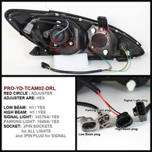 Load image into Gallery viewer, Spyder Toyota Camry 02-06 Projector Headlights DRL Black High H1 Low H1 PRO-YD-TCAM02-DRL-BK
