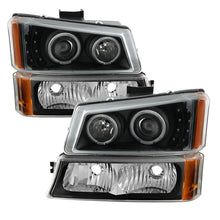 Load image into Gallery viewer, xTune Chevy Silverado 03-06 Projector Headlights 4pcs - LED Halo - Black PRO-JH-CSIL03-SET-BK
