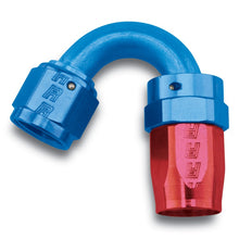 Load image into Gallery viewer, Russell Performance -8 AN Red/Blue 150 Degree Full Flow Swivel Hose End (With 3/4in Radius)
