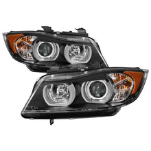 Load image into Gallery viewer, Spyder BMW E90 3-Series 06-08 4DR V2 Headlights - HID Only - Black PRO-YD-BMWE9005V2-HID-DRL-BK
