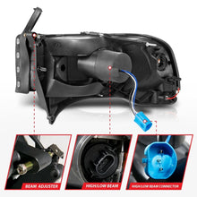 Load image into Gallery viewer, ANZO 94-02 Dodge RAM Crystal Headlight - w/ Light Bar Chrome Housing
