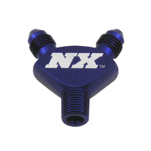 Load image into Gallery viewer, Nitrous Express 1/8NPT x 3AN x 3AN Billet Pure-Flo Y Fitting - Blue
