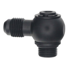 Load image into Gallery viewer, DeatschWerks 6AN ORB Male to 6AN Male Flare Low Profile 90-Degree Swivel - Anodized Matte Black
